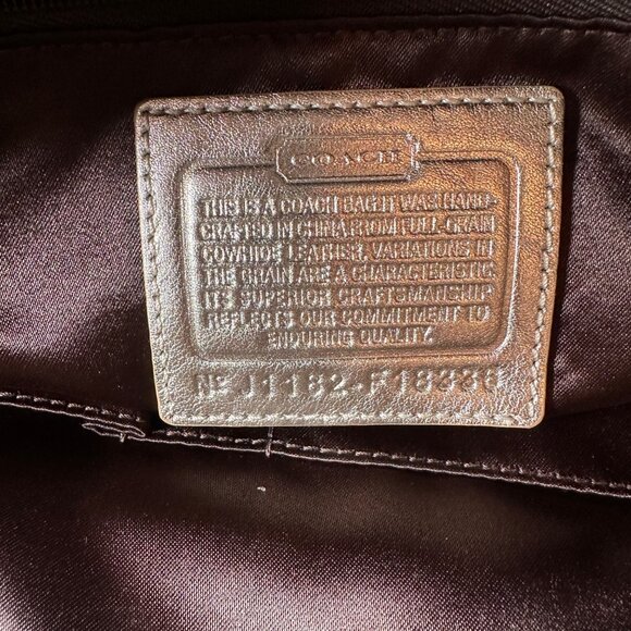 Coach Laura Gold Metallic Leather Signature Tote Bag With Charm & Zip Closure - Picture 12 of 16